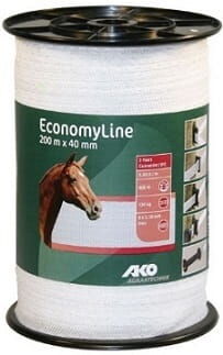 matériel d'élevage pour chevaux Kerbl taśma Economy Line 40 mm /200 m biała